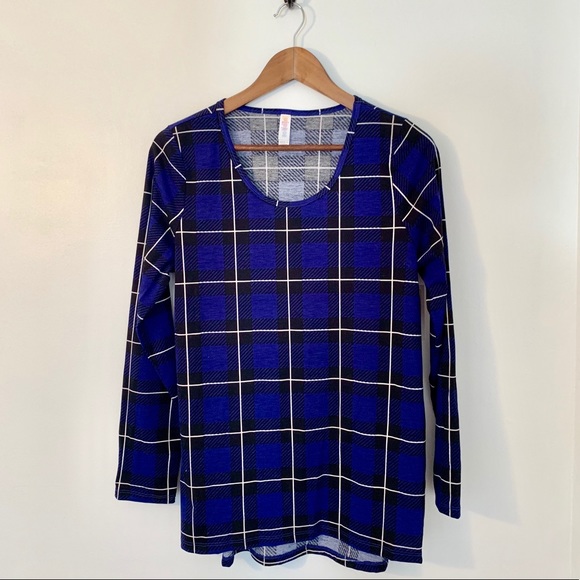 LuLaRoe Tops - Lularoe NWT Blue Plaid Lynnae
